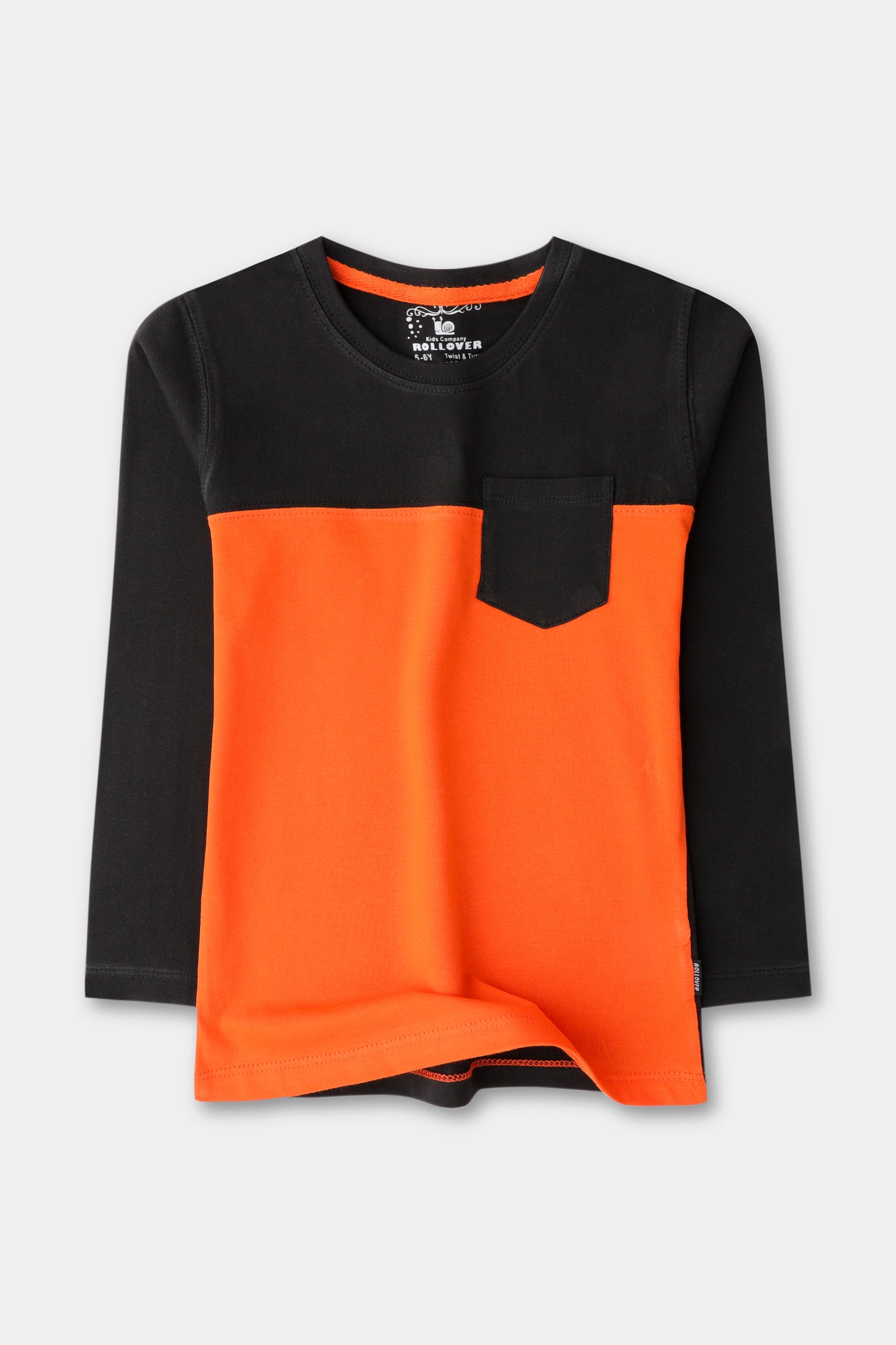 Black Colorblock Pocket T-shirt