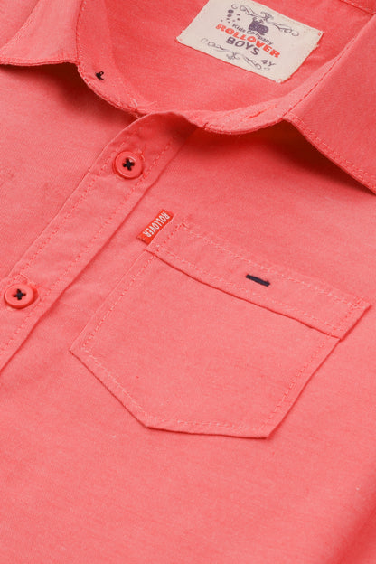 Boys' Pink Chambrey Casual Shirt