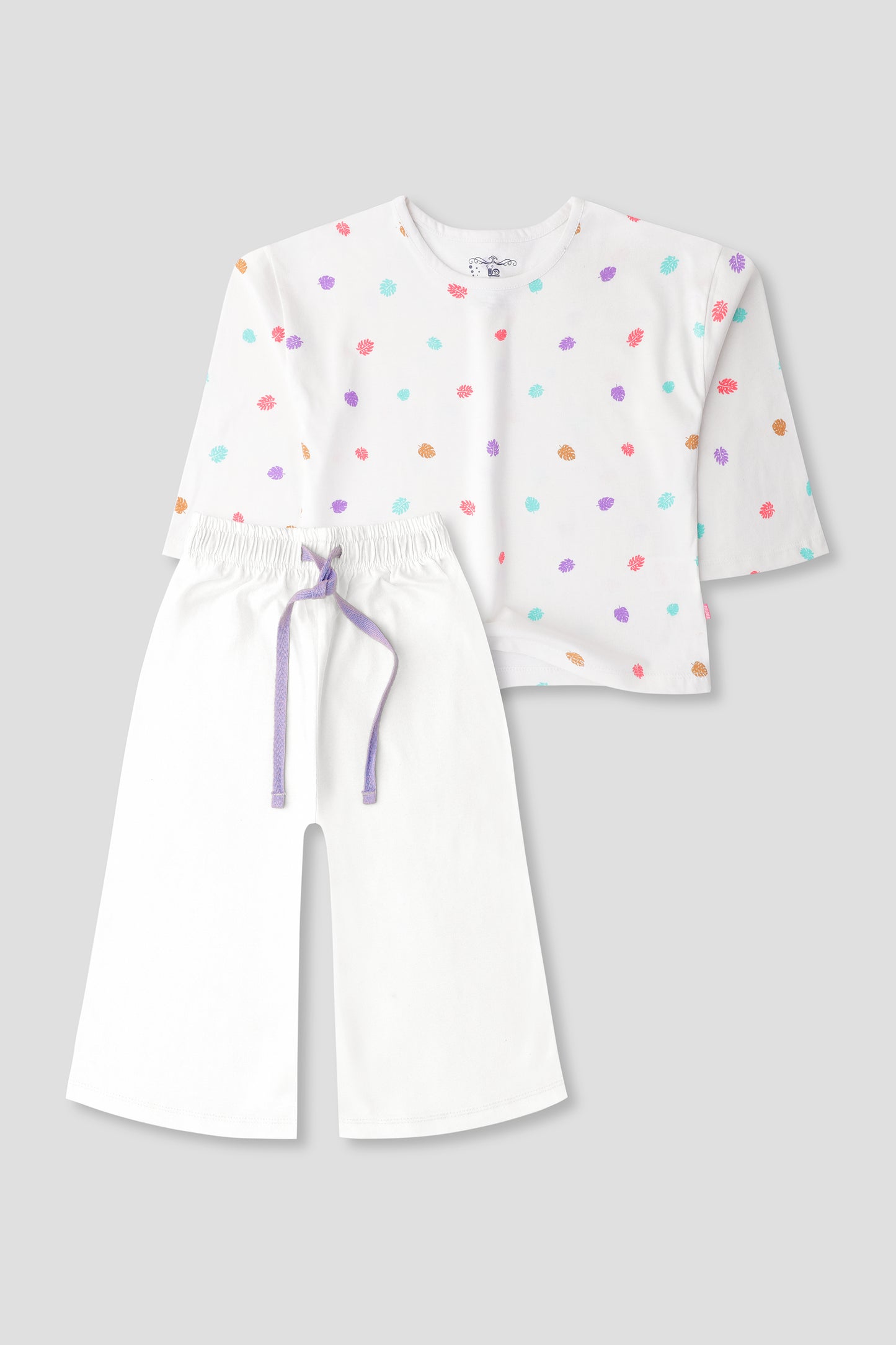 White Leafy Dots Co-ord Set