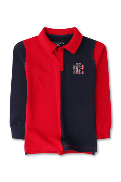 Red & Navy Colorblock Polo