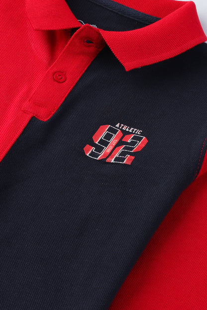 Red & Navy Colorblock Polo