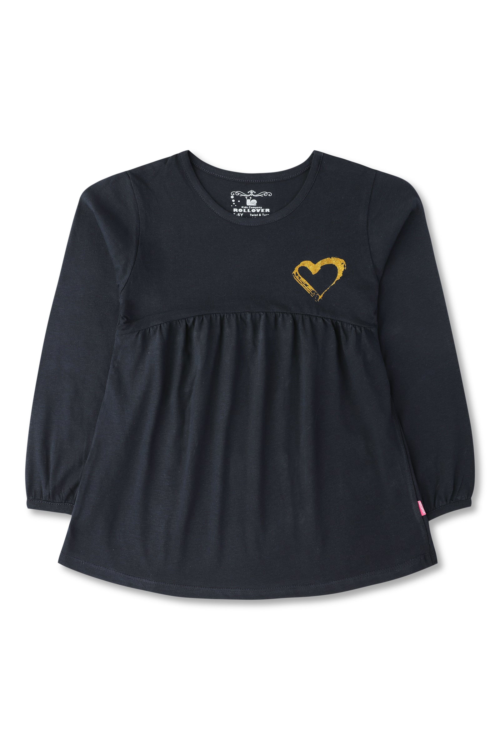 Navy Heart Printed Top