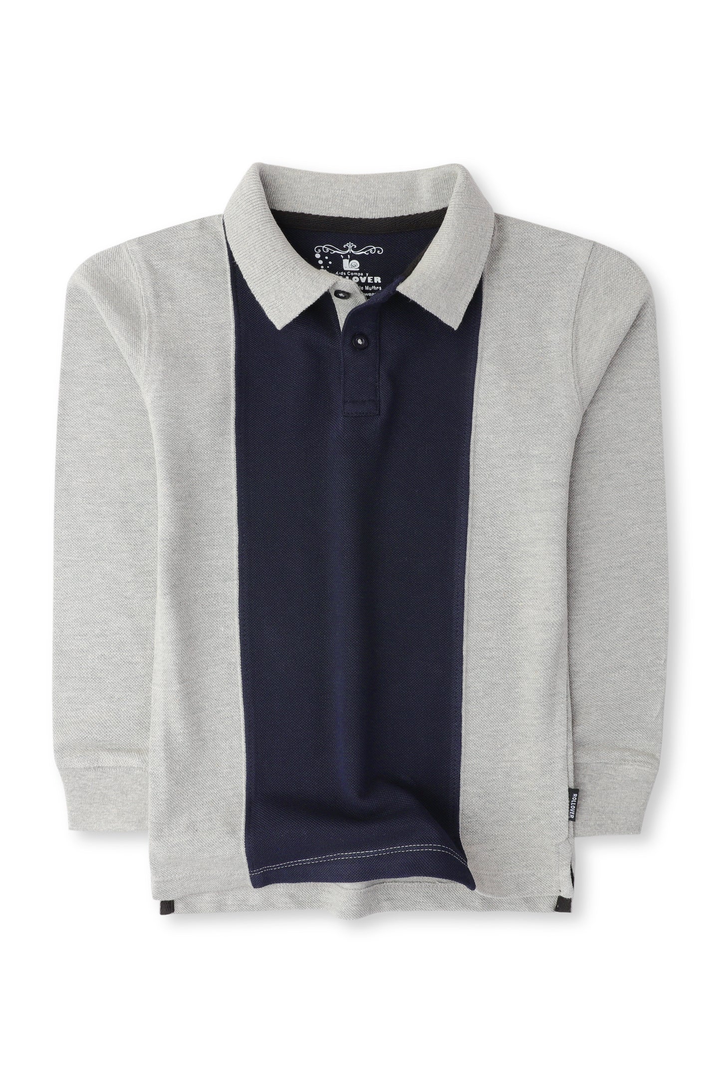 Classic Grey-Navy Blocked Polo