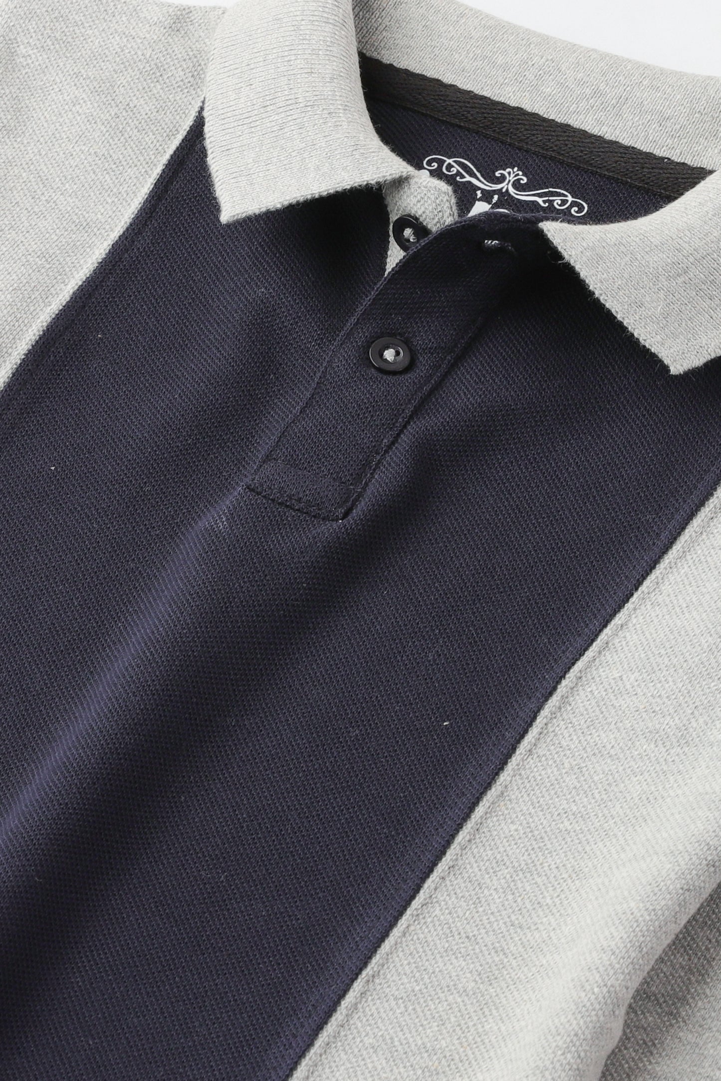 Classic Grey-Navy Blocked Polo