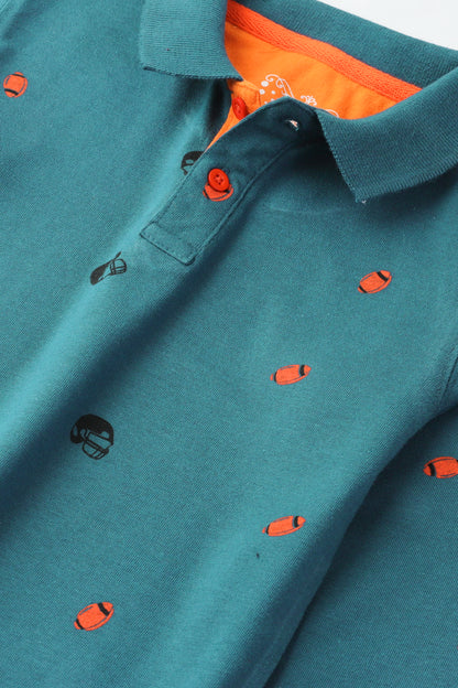 Teal Sports Icon Polo Shirt