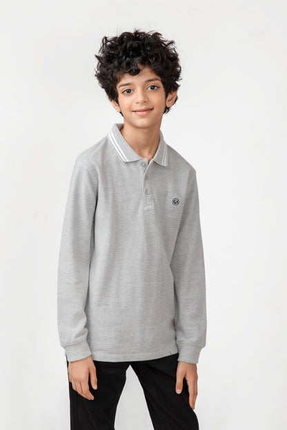 Boys Grey Classic Polo