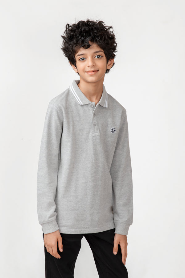 Long sleeve polo shirts kids best sale