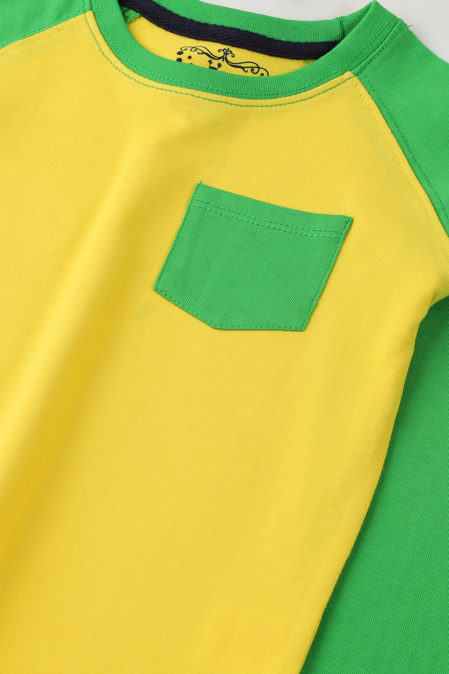 Yellow & Green Raglan T-Shirt