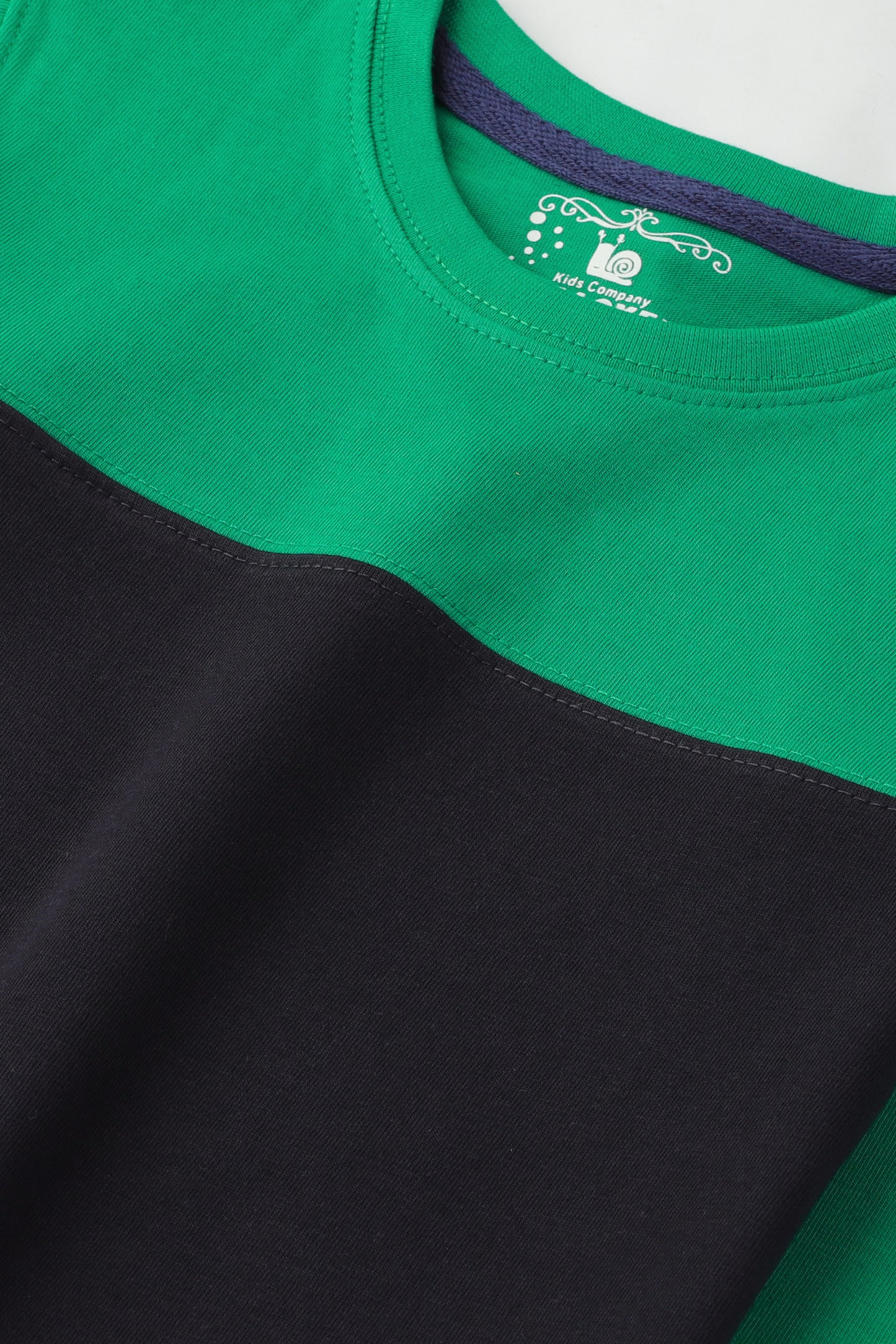 Green and Navy Colorblock Tee