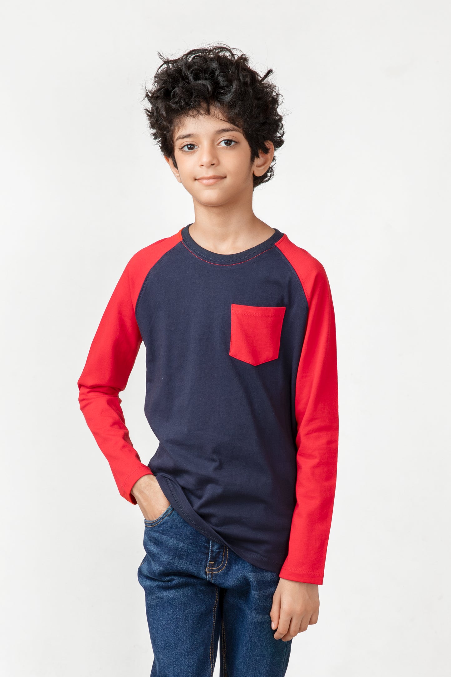 Navy & Red Raglan T-Shirt