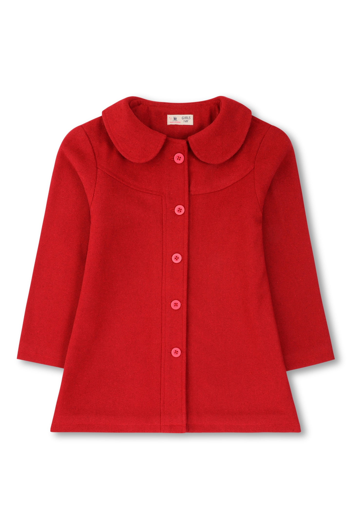 Girls Classic Red Felt Coat