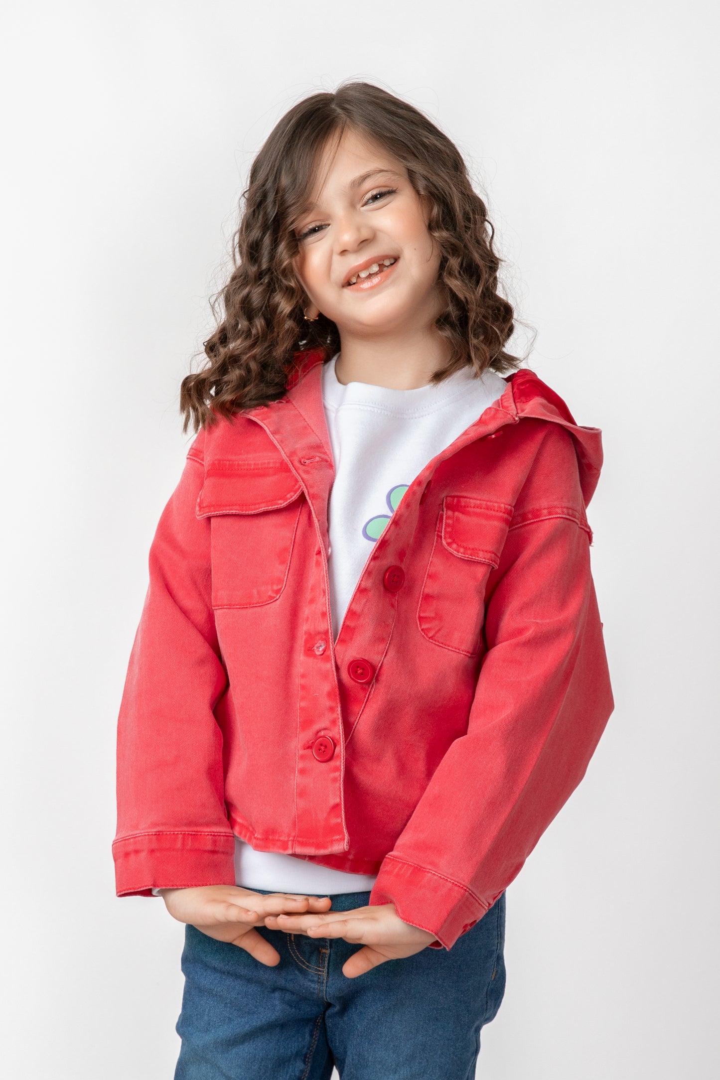 Girls' Red Twill Jacket