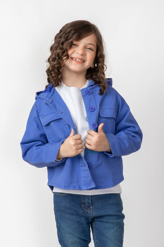 Girls' Blue Twill Jacket