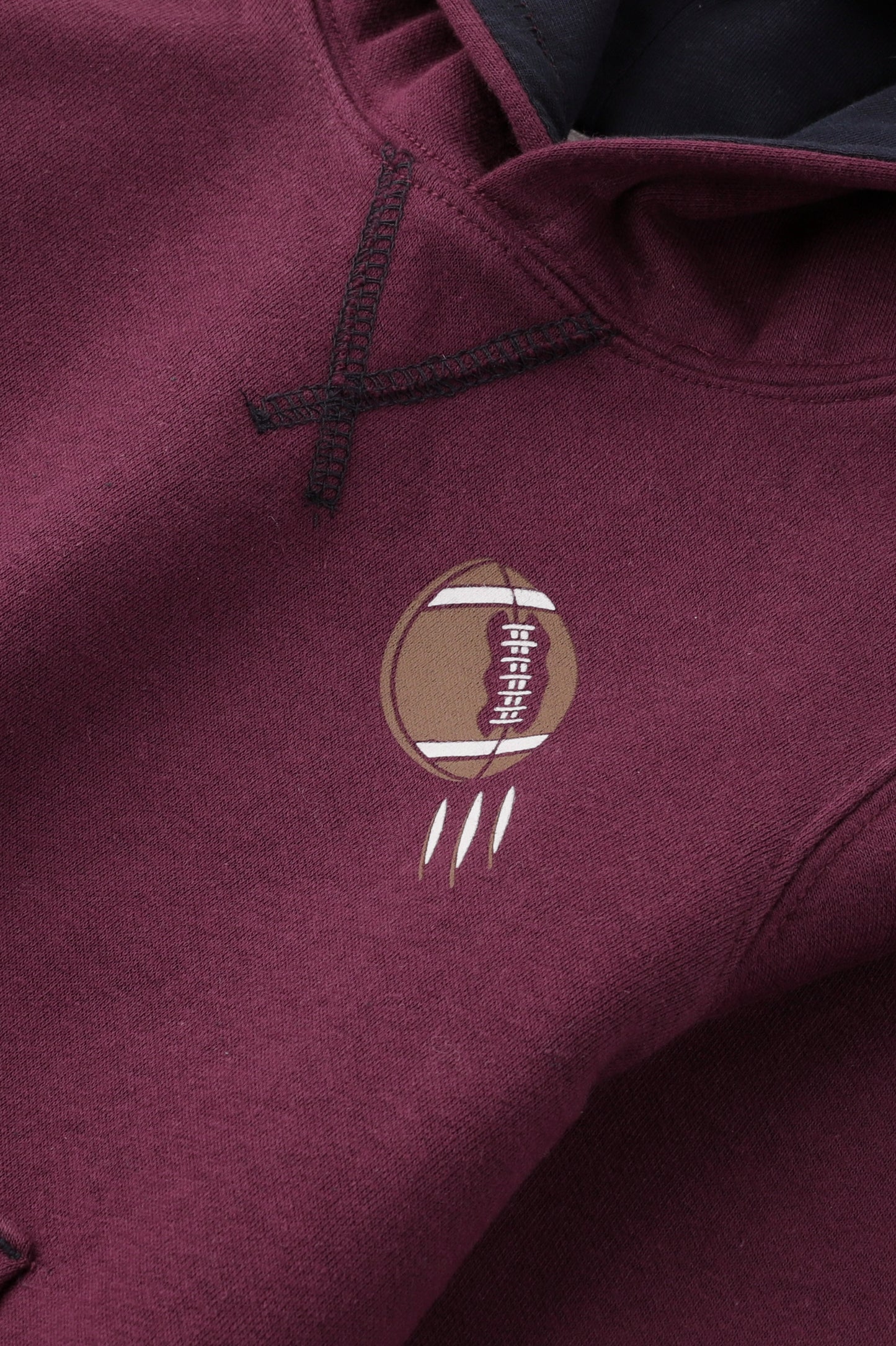 Boys Burgundy Fleece Hoodie