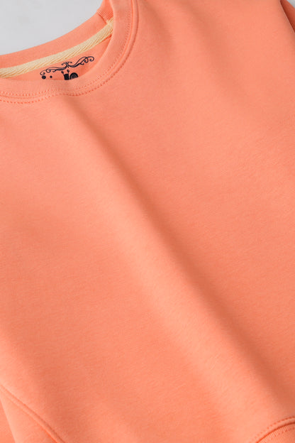 Girls Peach Fleece Sweatshirt