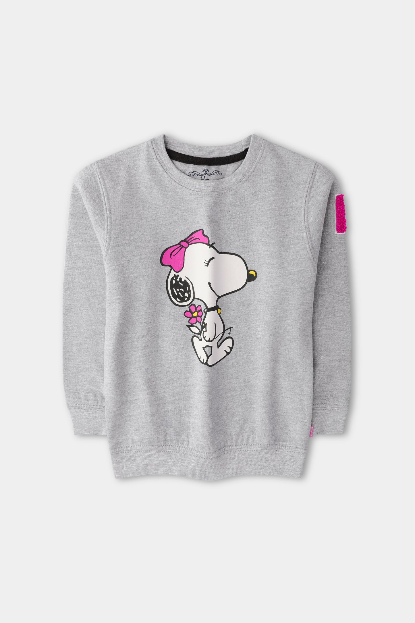 Girls Grey Fleece Graphic Sweatshirt