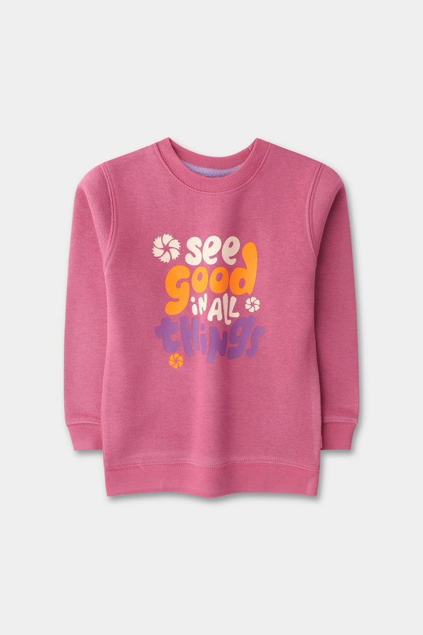 Girls Magenta Bliss Fleece Sweatshirt