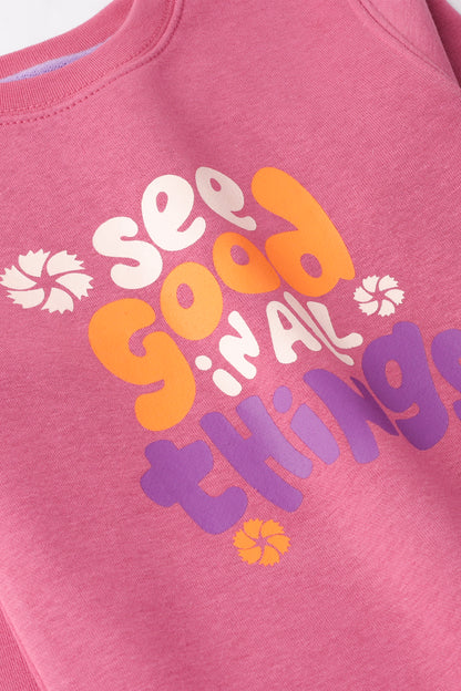 Girls Magenta Bliss Fleece Sweatshirt