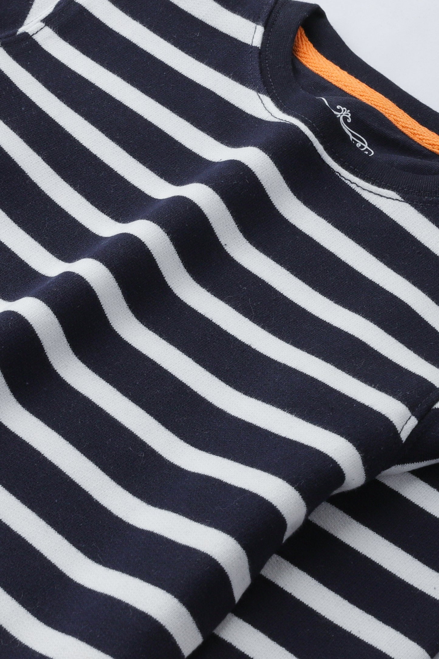 Boys Navy Striped Terry Sweatshirt