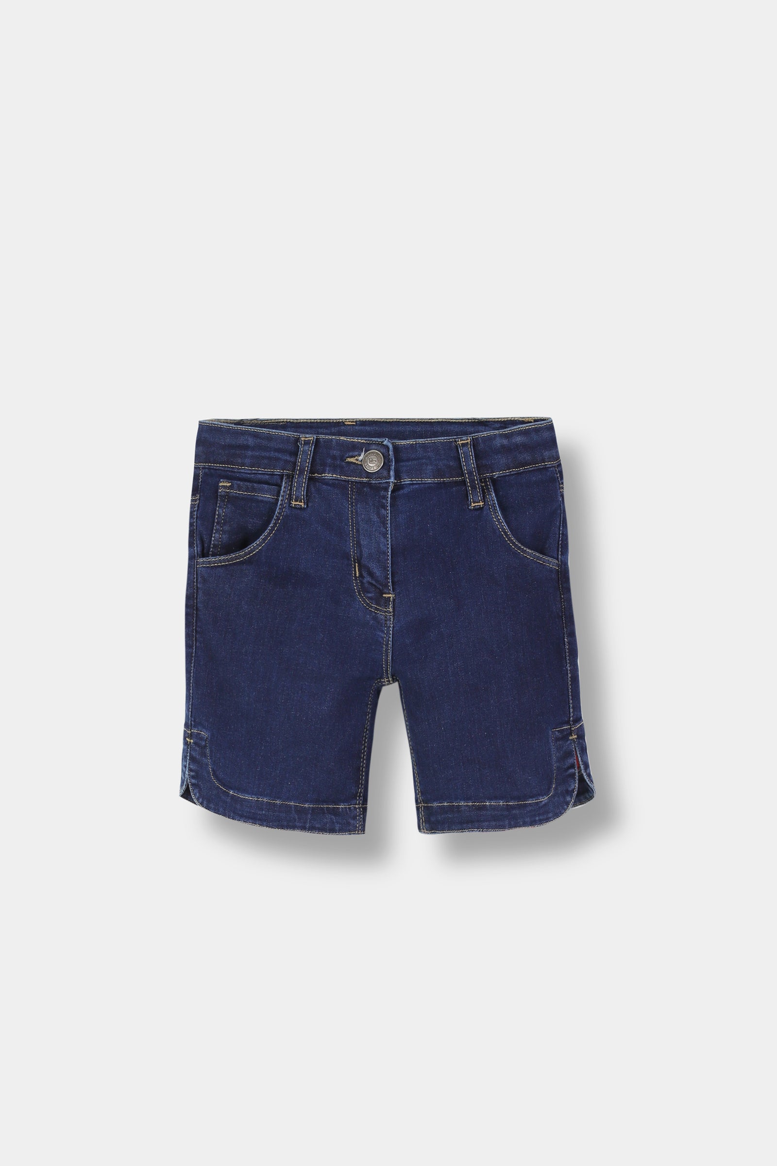 Girls Denim Curved Edge Shorts