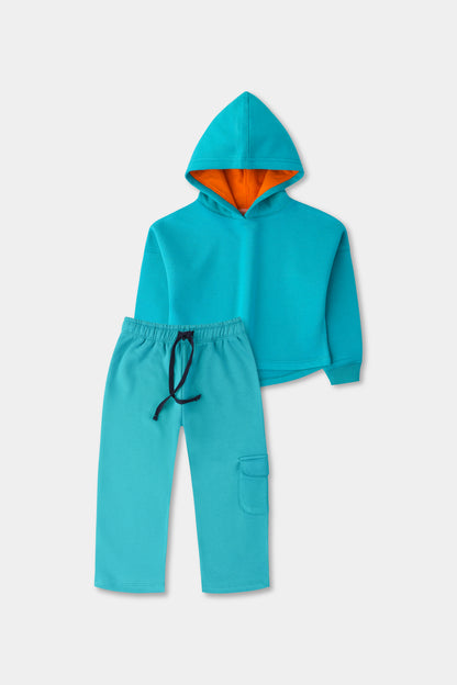 Girls Turquoise Fleece Co-ord Set