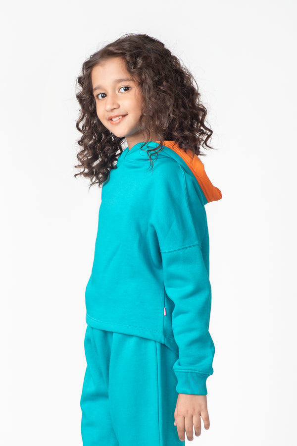 Girls Turquoise Fleece Co-ord Set