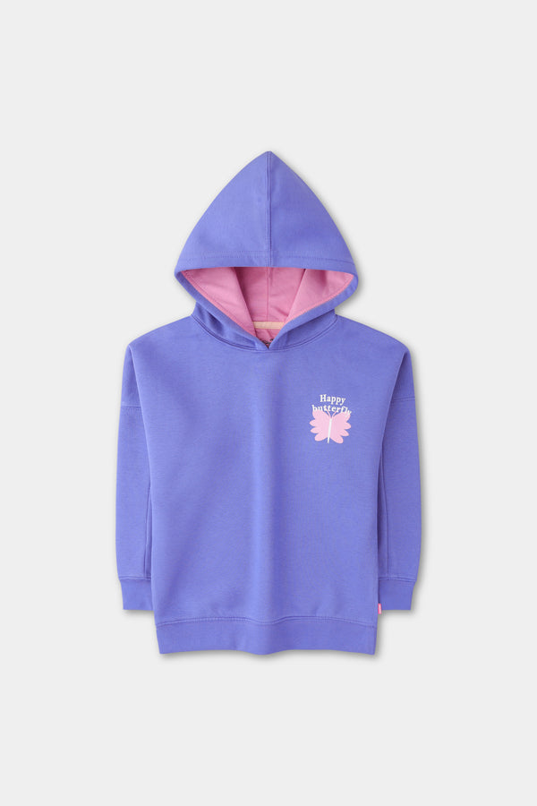 Girls Purple Butterfly Hoodie