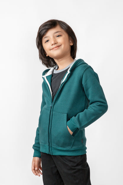 Boys Teal Fleece Hoodie