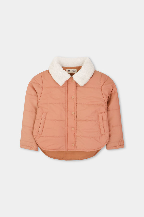 Girls' Dusty Pink Puffer Jacket