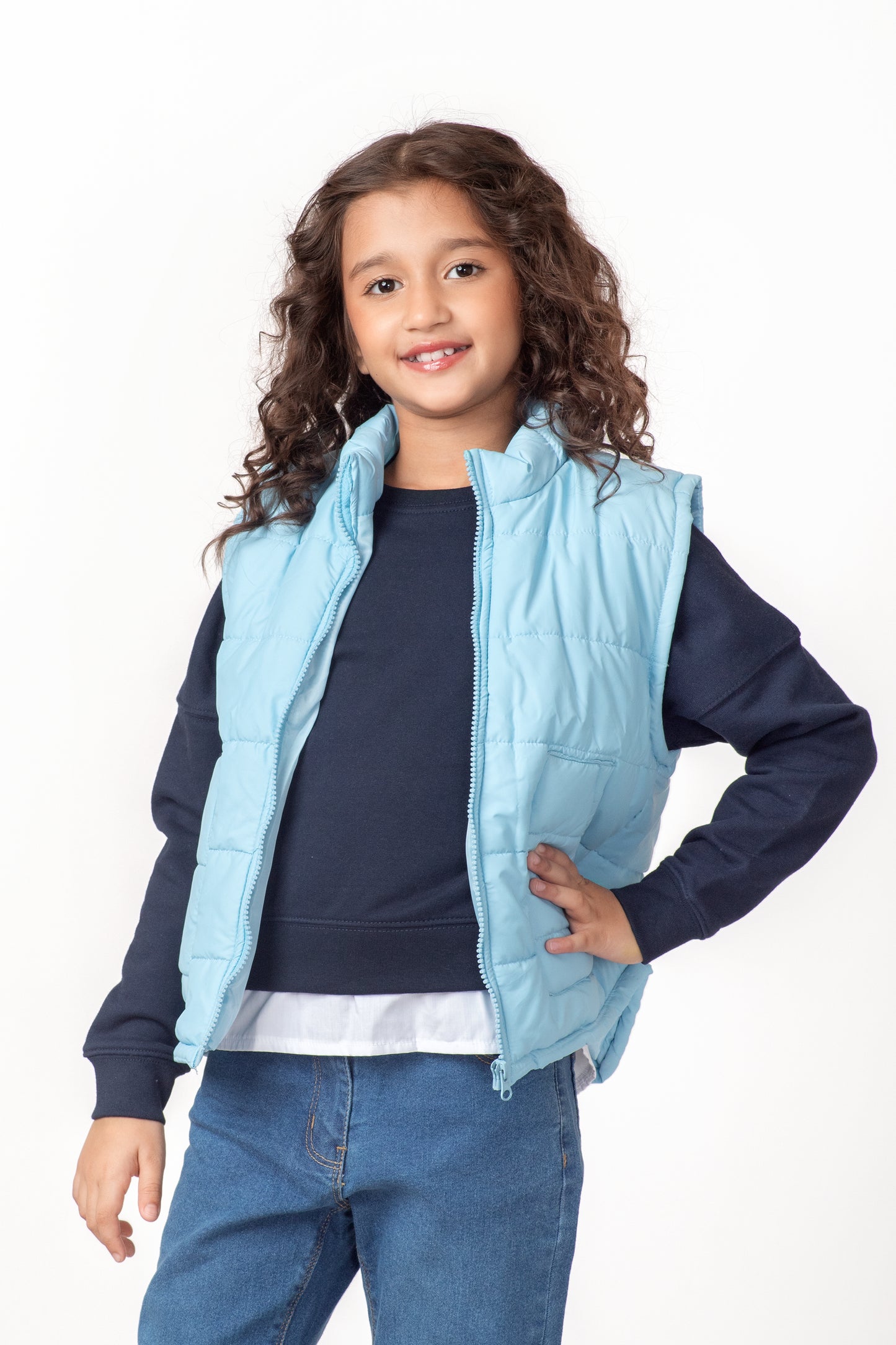 Girls Sky Sleevless Puffer Jacket