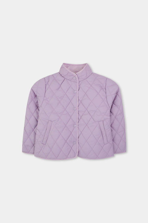 Girls Lilac Quilted Puffer Jacket