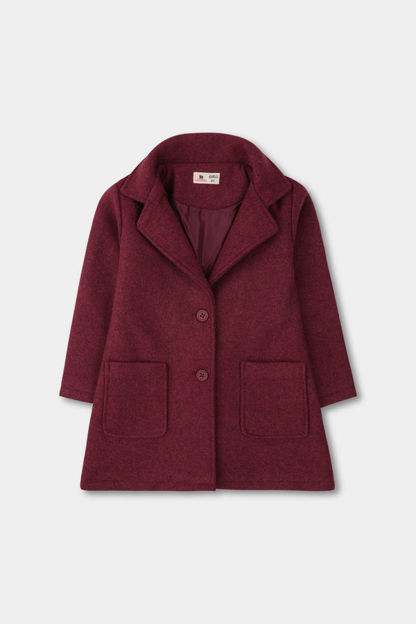 Girls Elegant Maroon Coat