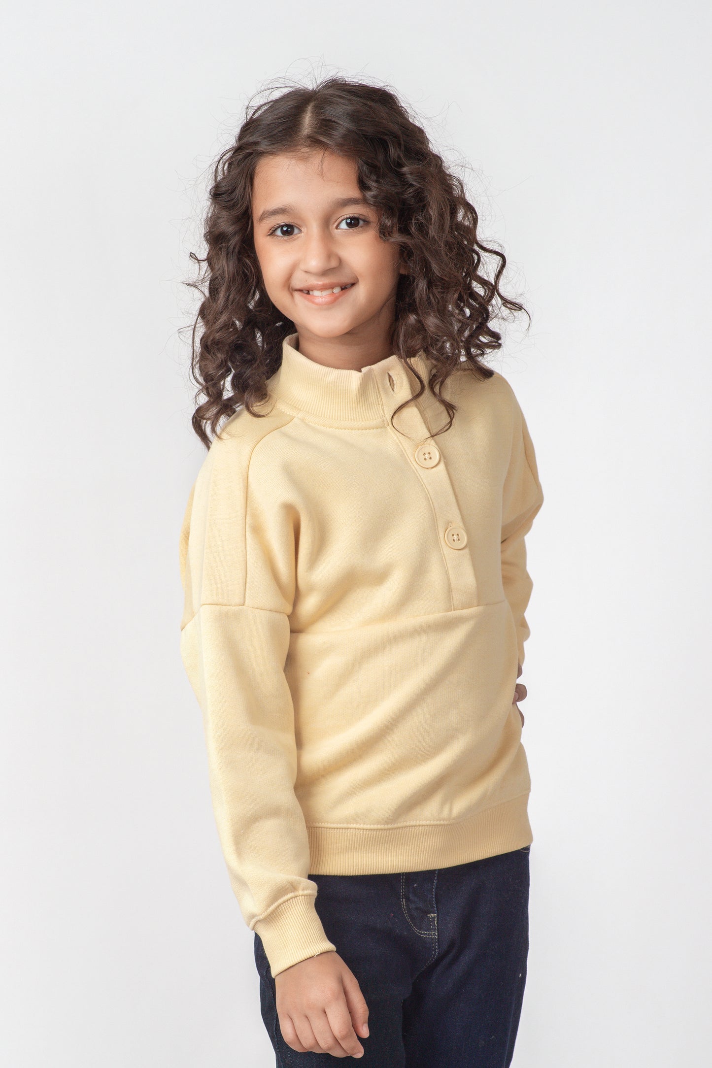 Girls Lime Mock Neck Pullover