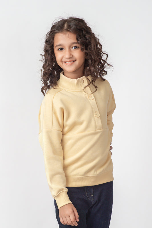 Girls Lime Mock Neck Pullover