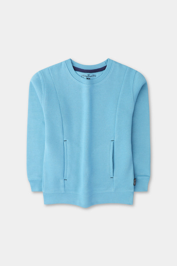 Boys Sky-blue Fleece Sweatshirt