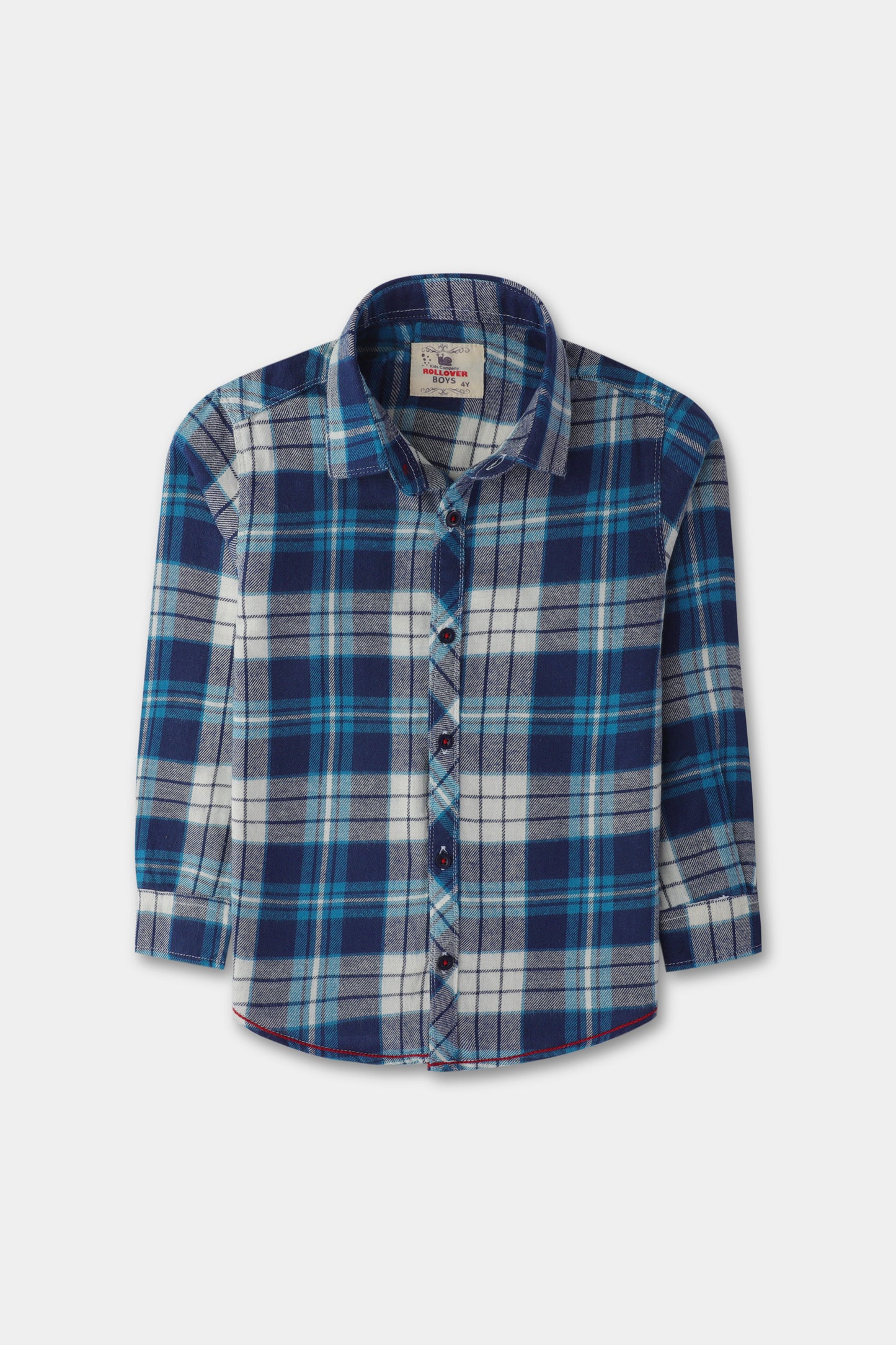 Royal Blue Boys' Check Flannel Shirt