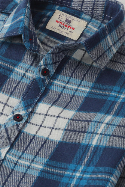 Royal Blue Boys' Check Flannel Shirt