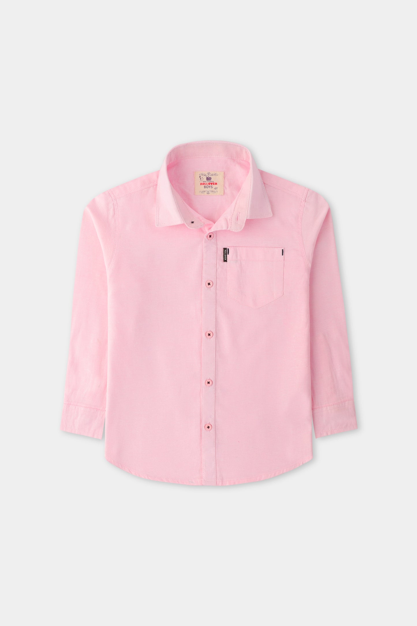 Boys Light Pink Chambray Casual Shirt