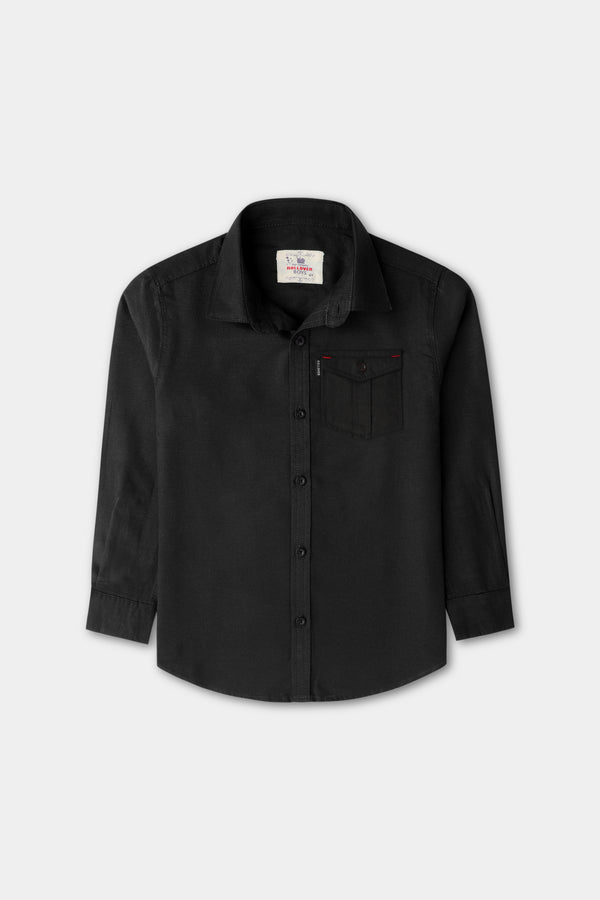 Boys Jet Black Chambray Shirt