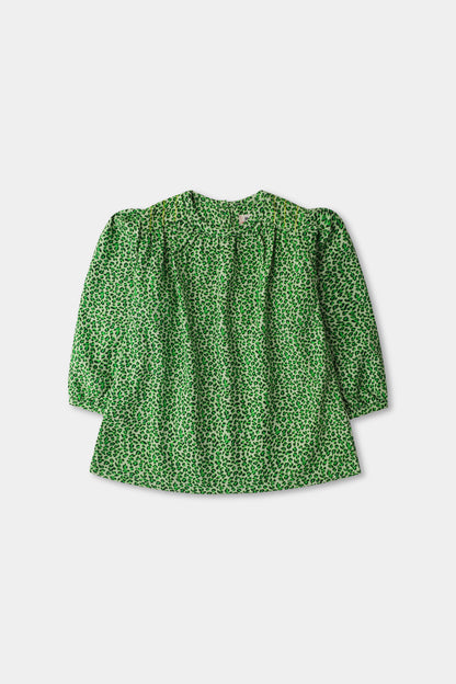 Green Charm Gathered Top