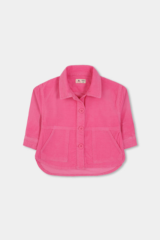 Girls Pink Charm Corduroy Jacket