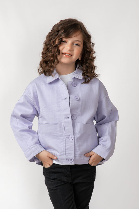 Lilac Twill Girls' Jacket