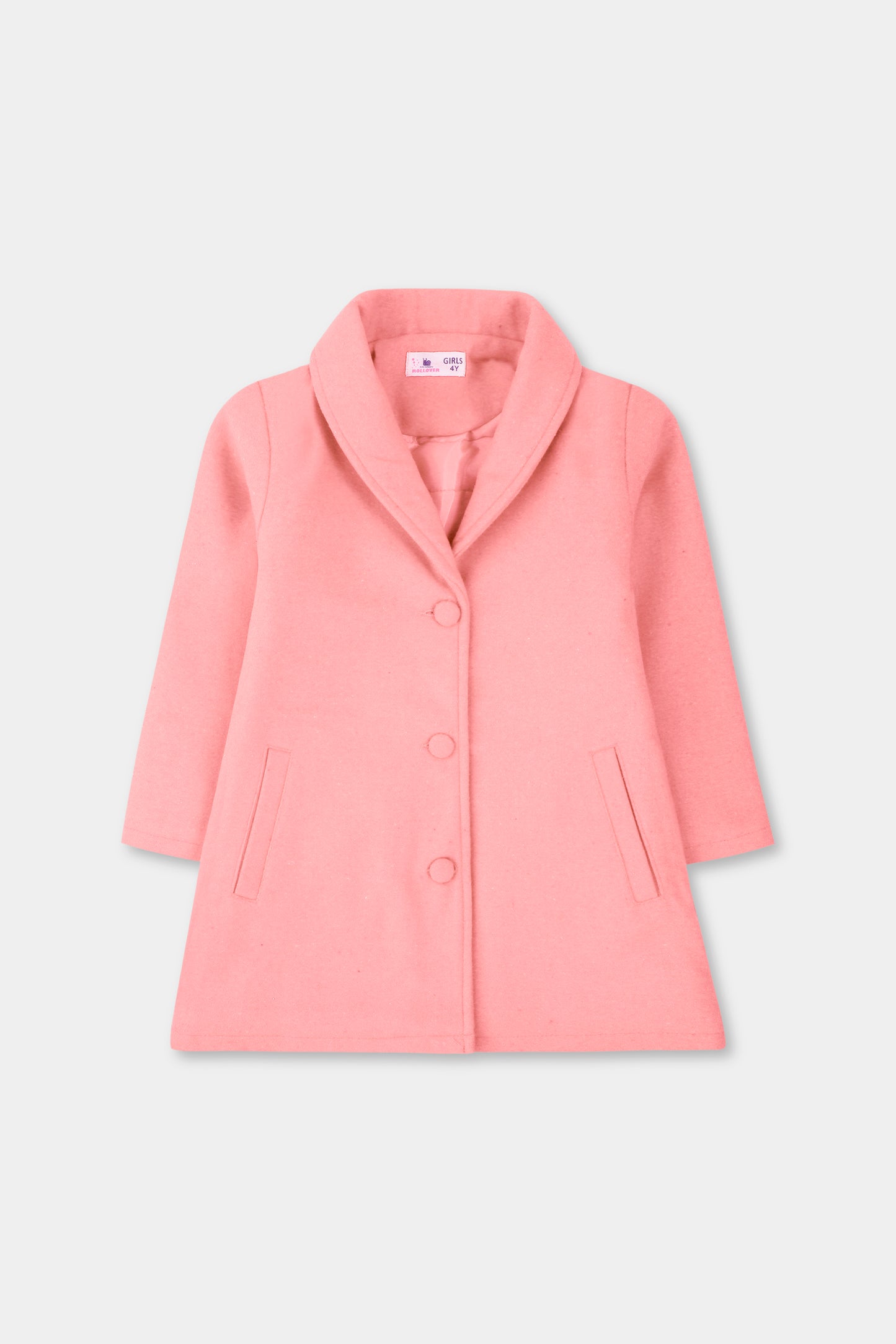 Gilrs Blush Pink Felt Coat