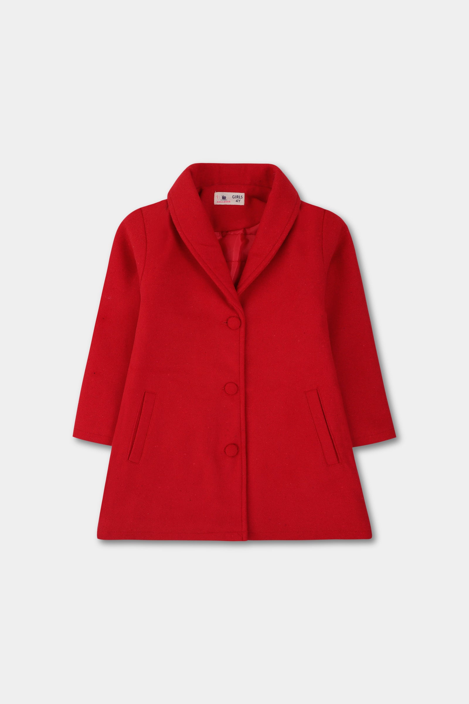 Girls Red Felt Coat