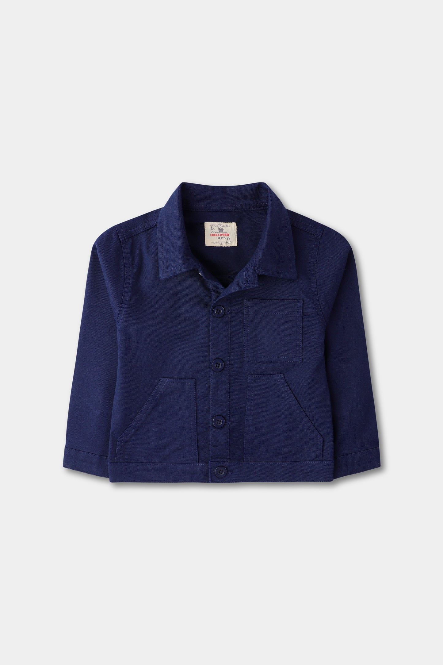 Boys' Ink Blue Twill Button-Up Jacket