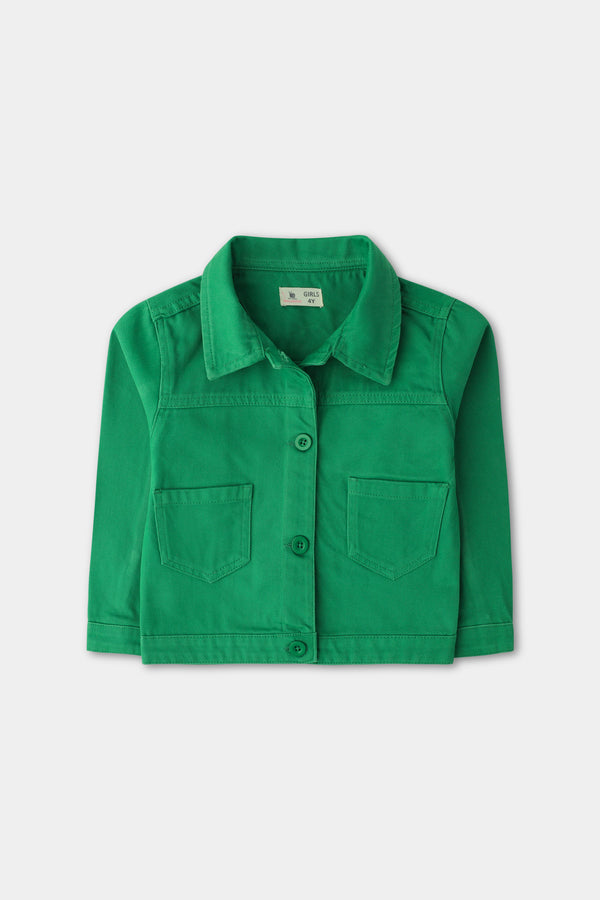 Girls' Green Twill Jacket