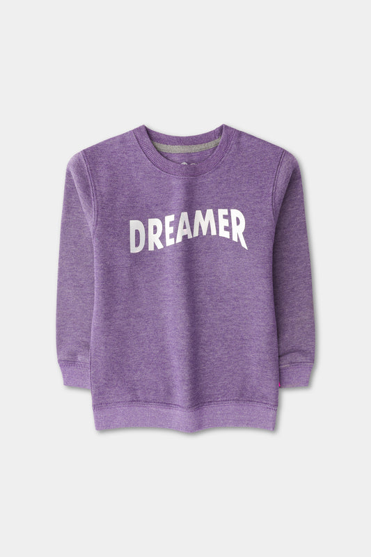 Girls Purple Dreamer Fleece Sweatshirt