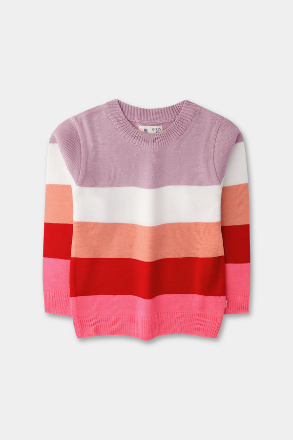 Colorblock Knit Sweater for Girls