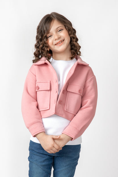 Girls Cozy Pink Fleece Jacket