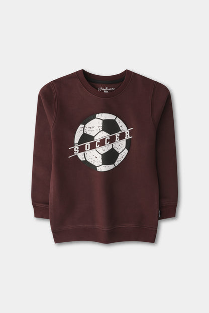 Boys' Burgundy Soccer Graphic Sweatshirt